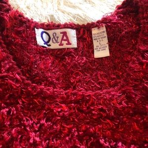 Q & A Red Fuzzy Soft Sweater